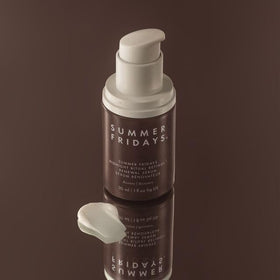 Summer Fridays Midnight Ritual Serum applied to clean face shows soothing glow.