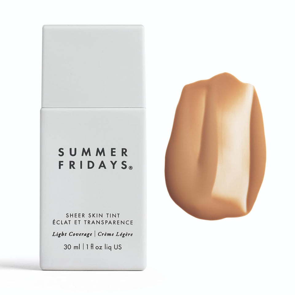 Summer Fridays Sheer Skin Tint bottle front showing lightweight hydration for even tone.
