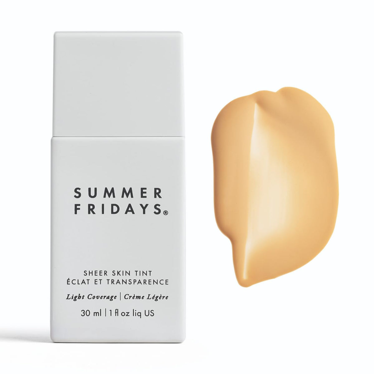 Summer Fridays Sheer Skin Tint bottle provides lightweight coverage for a natural glow