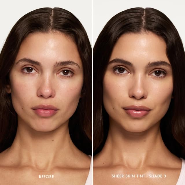 Close-up texture of Summer Fridays tint on skin with glow