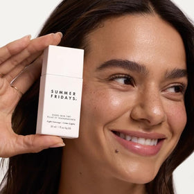 Summer Fridays Sheer Skin Tint texture swirls indicating sheer to light coverage on skin.
