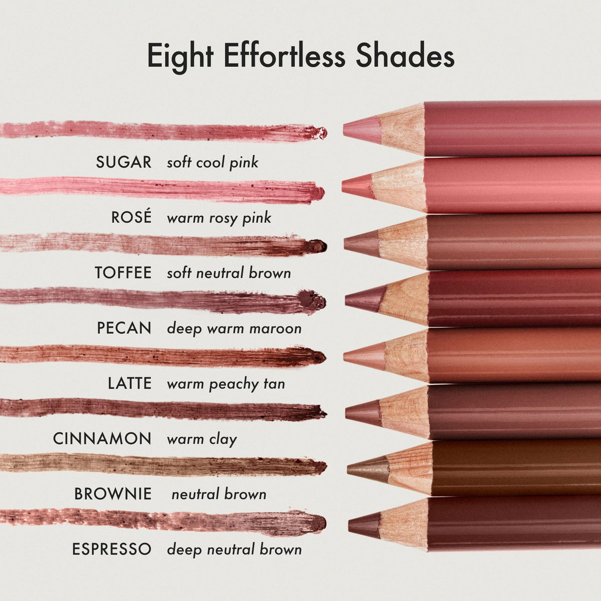 SoftLine Cinnamon paired with Flushed Lip Stain for layered color look