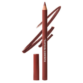 Summer Fridays SoftLine Lip Liner in Pecan demonstrates precise lip-line application.