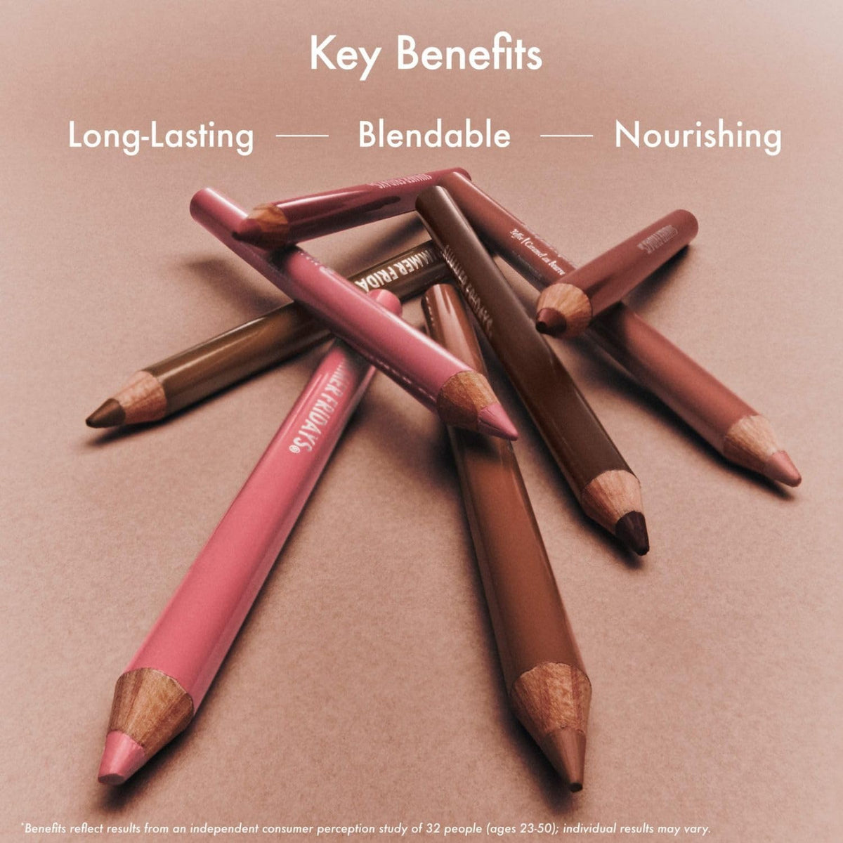 SoftLine Latte paired with layered lip products for a soft, dimensional finish.