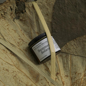 Summer Solace Tallow Balm body care visuals emphasize long-lasting moisture.
