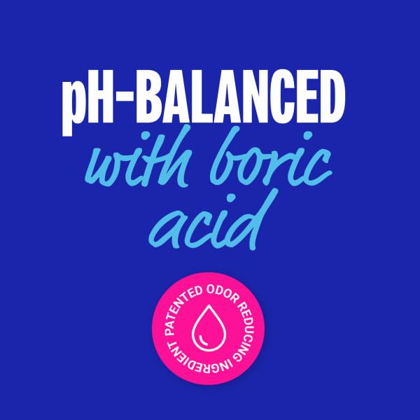 Summer's Eve wipes with boric acid complex for balanced cleansing and odor control.