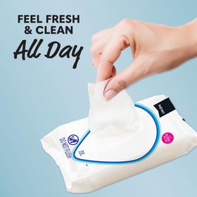 Individual-wrapped Summer's Eve wipes for discreet on-the-go freshness.