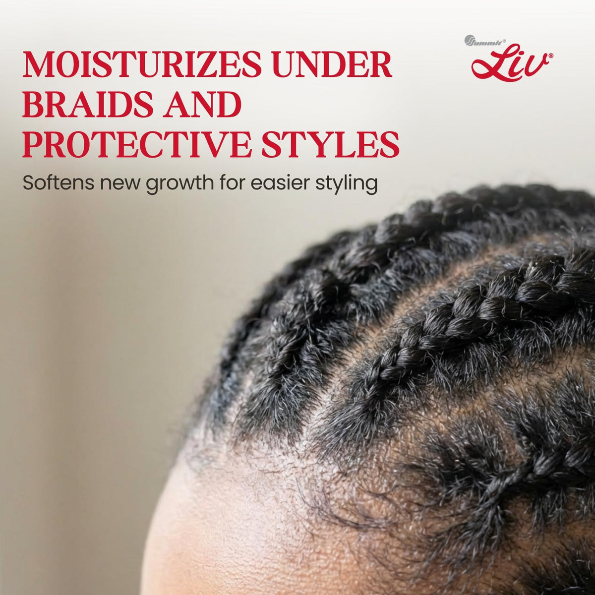 Summit Liv Creme dry hair softness showcases improved manageability and hydration.