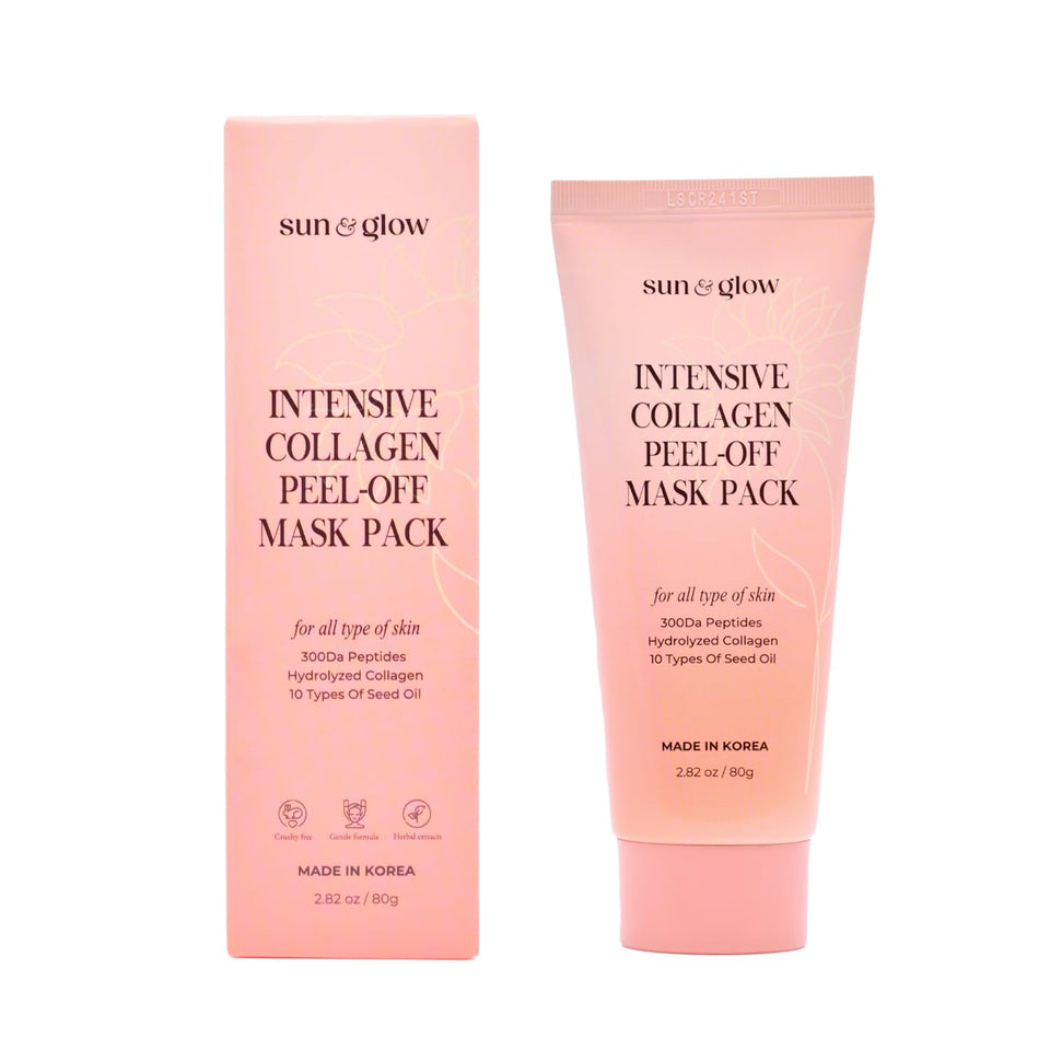 SUN & GLOW Intensive Collagen Peel-Off Mask tube front for at-home spa pampering