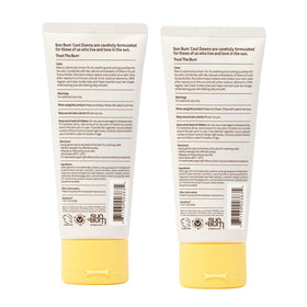 Sun Bum aloe relief on sunburned arms or shoulders for gentle hydration