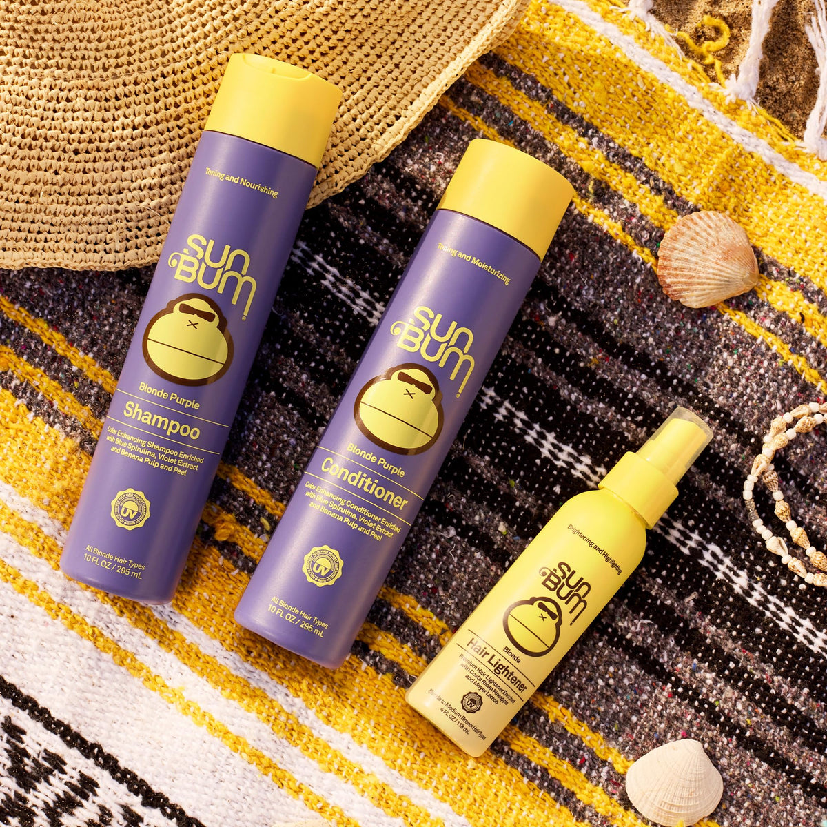 Sun Bum Blonde Hair Lightener 2-pack display for value-minded blondes