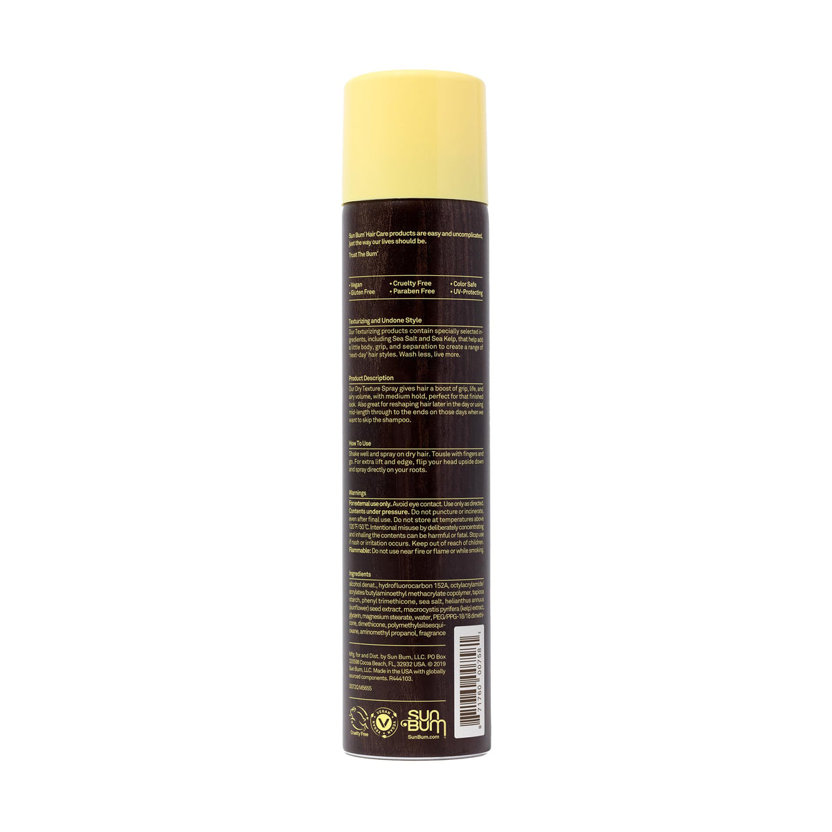 Sun Bum Dry Texture Spray application showing beachy texture and natural definition.