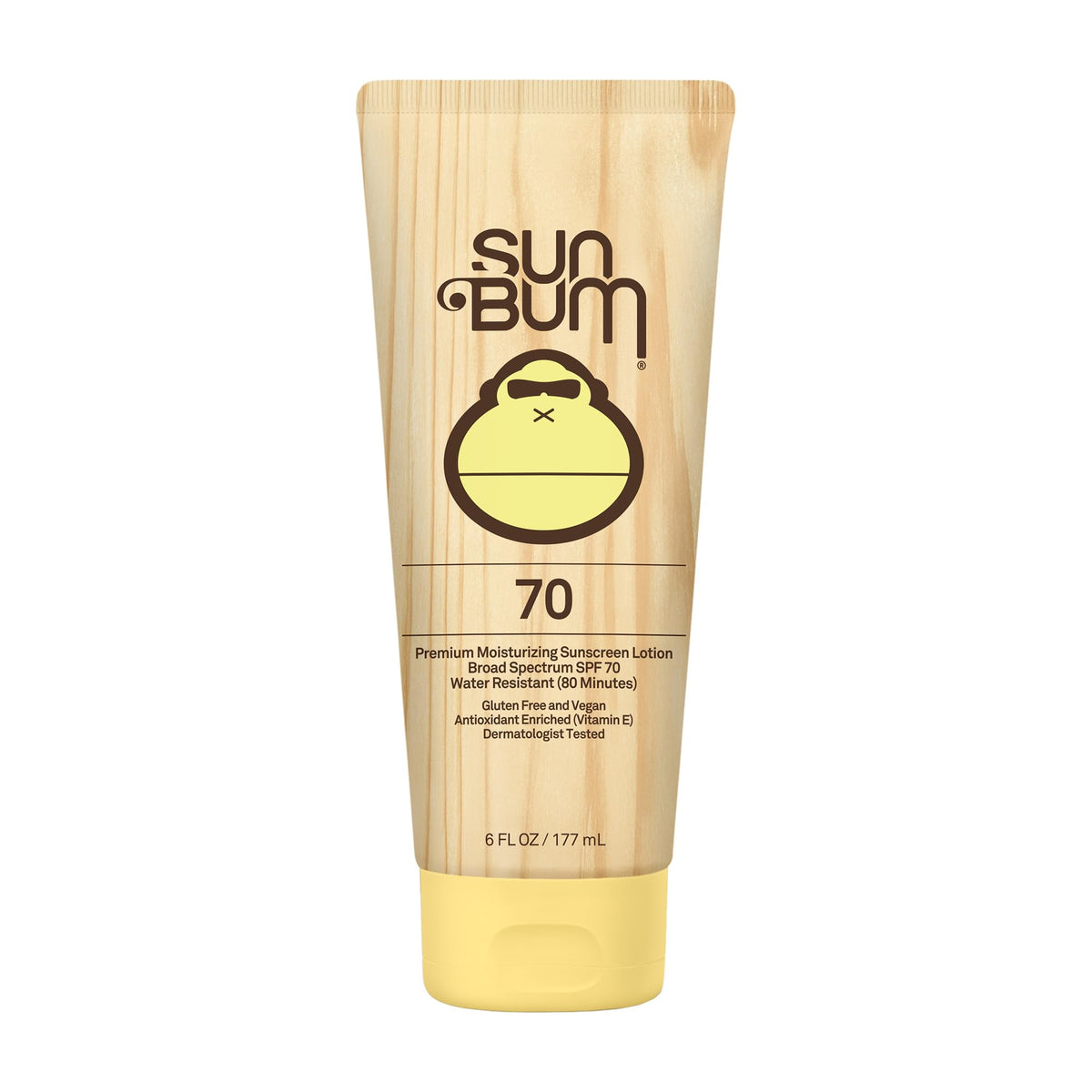 Sun Bum Original SPF 70 lotion bottle, non-greasy daily protection for active days.