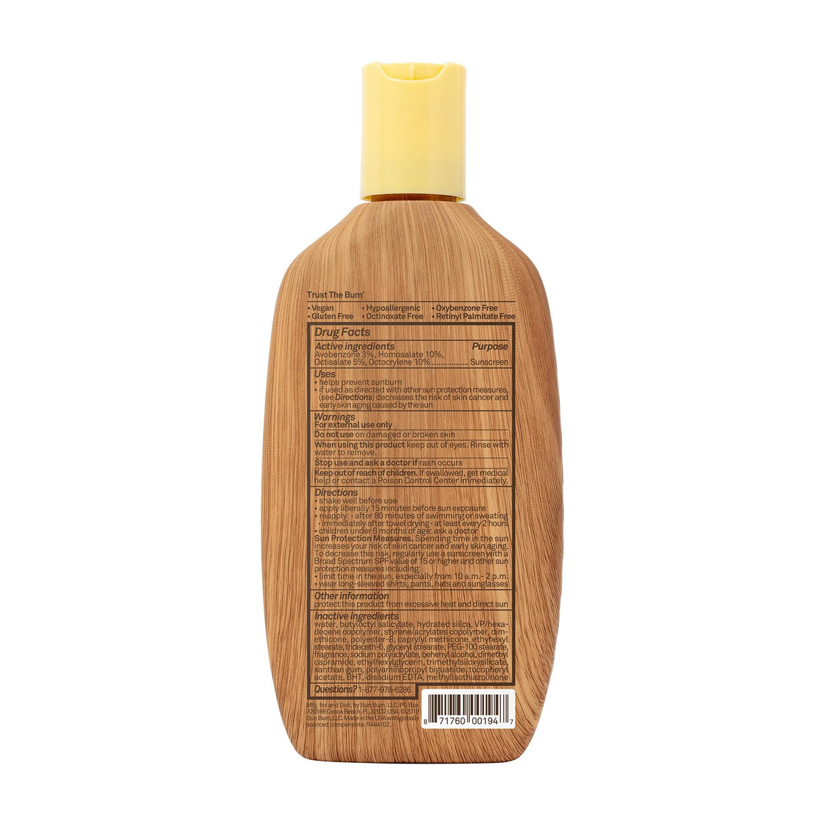 Reef-friendly Sun Bum packaging suitable for Hawaii trips.