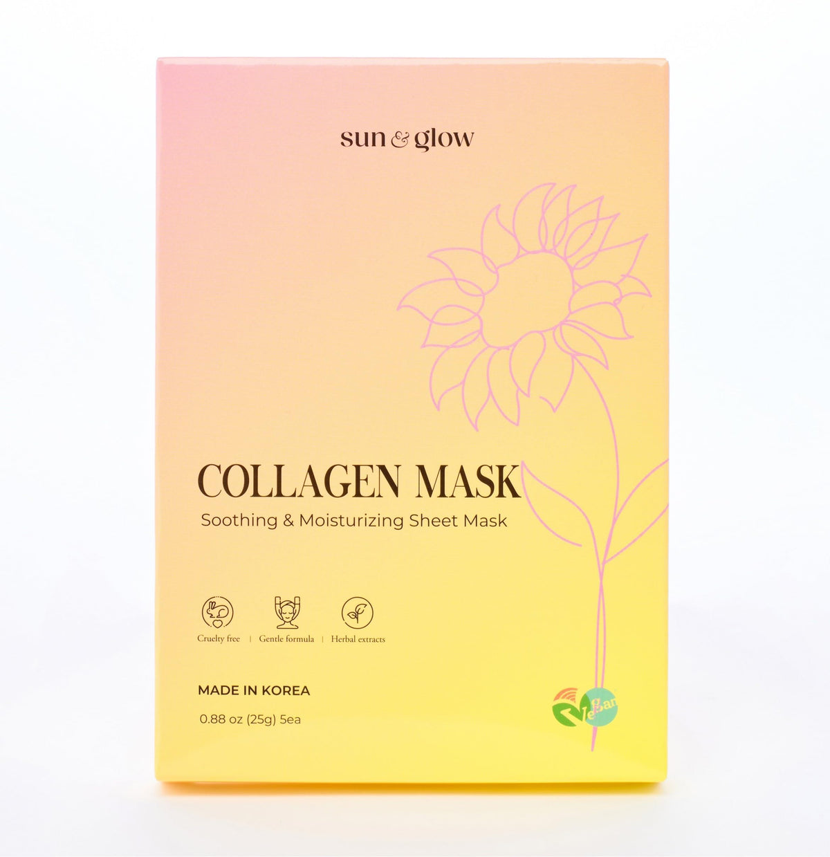 Sun & Glow vegan collagen mask essence application for deep hydration.