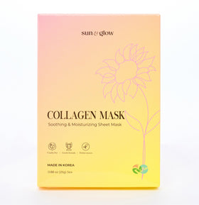 Sun & Glow vegan collagen mask essence application for deep hydration.