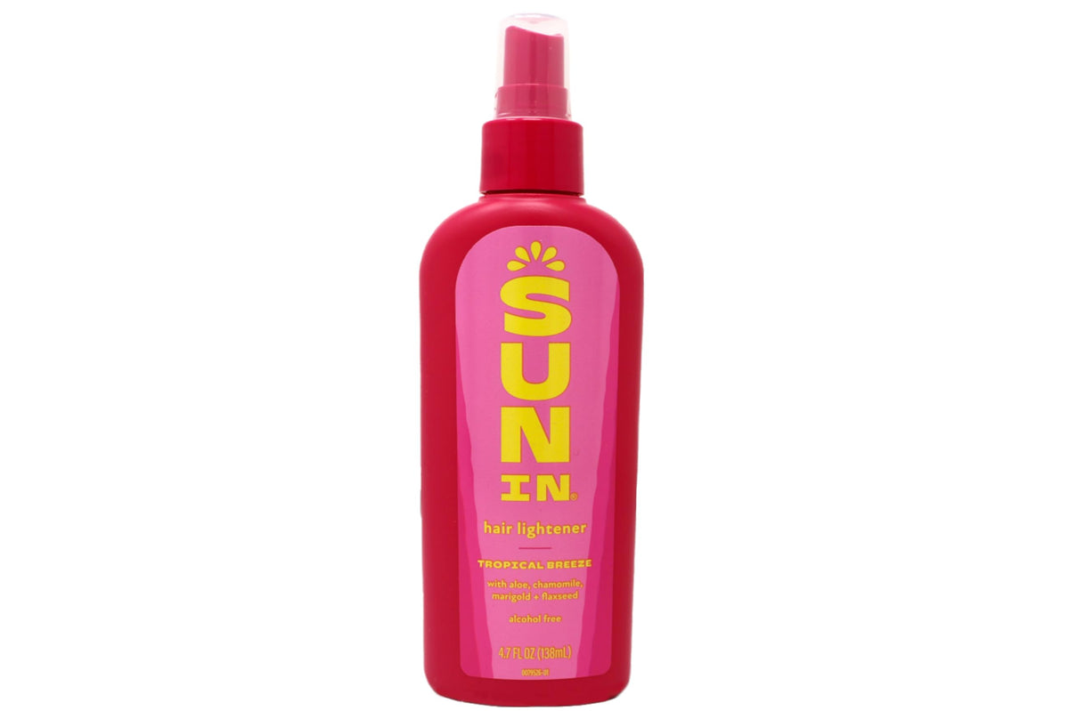 Sun-In Tropical Breeze application spray demonstrates sun- or heat-activated lightening.