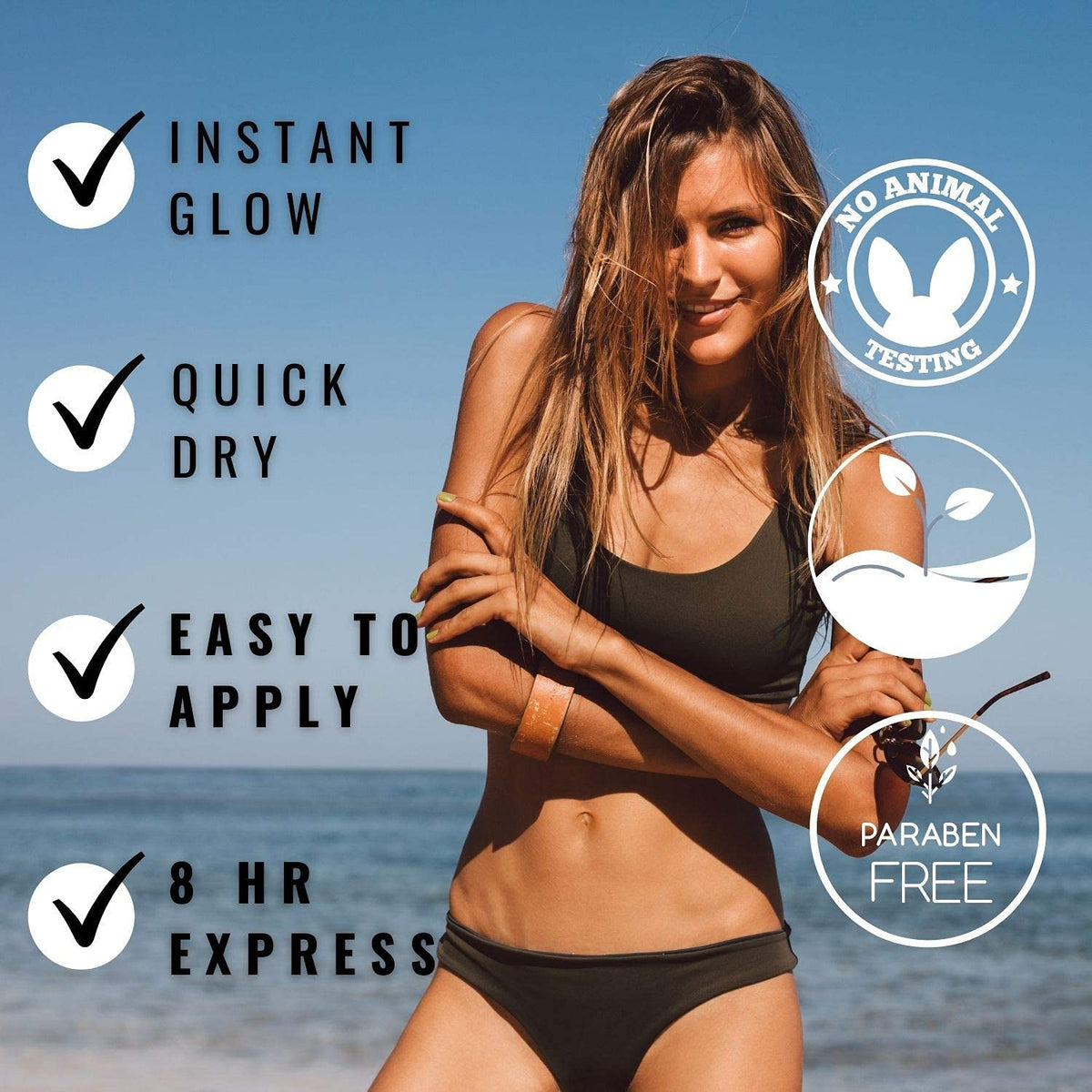 Sun Laboratories Dark Tone Self Tanner creates deep bronze without sun exposure.