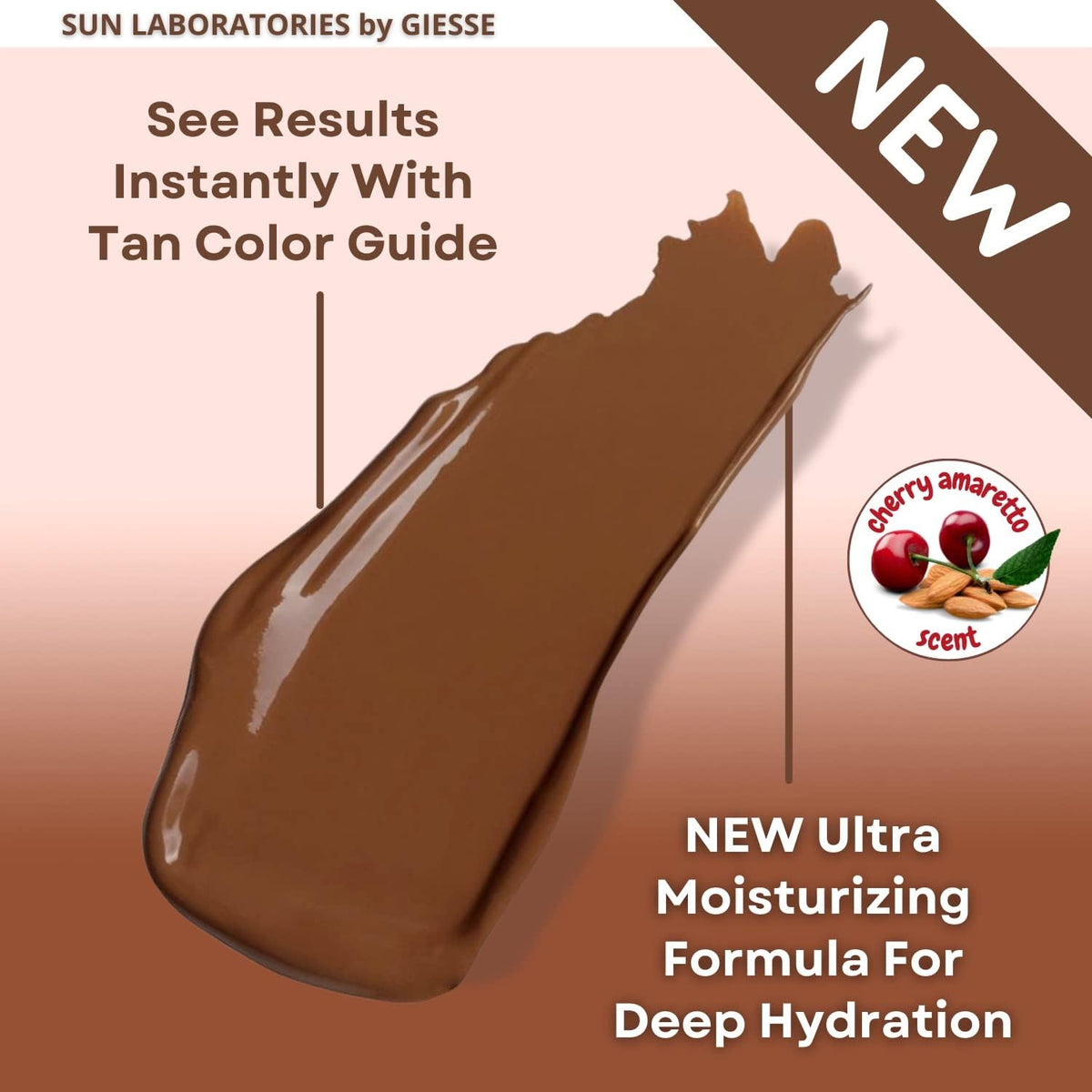 Sun Laboratories by Giesee Dark Sunsation pump-top demonstrates easy, mess-free application.
