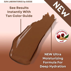 Sun Laboratories by Giesee Dark Sunsation pump-top demonstrates easy, mess-free application.