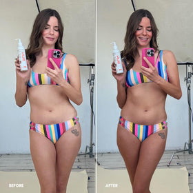 Sun Laboratories Face Tanner applying evenly for a natural glow.