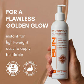 Sun Laboratories lotion texture close-up showing smooth, hydrating self-tanner formula.