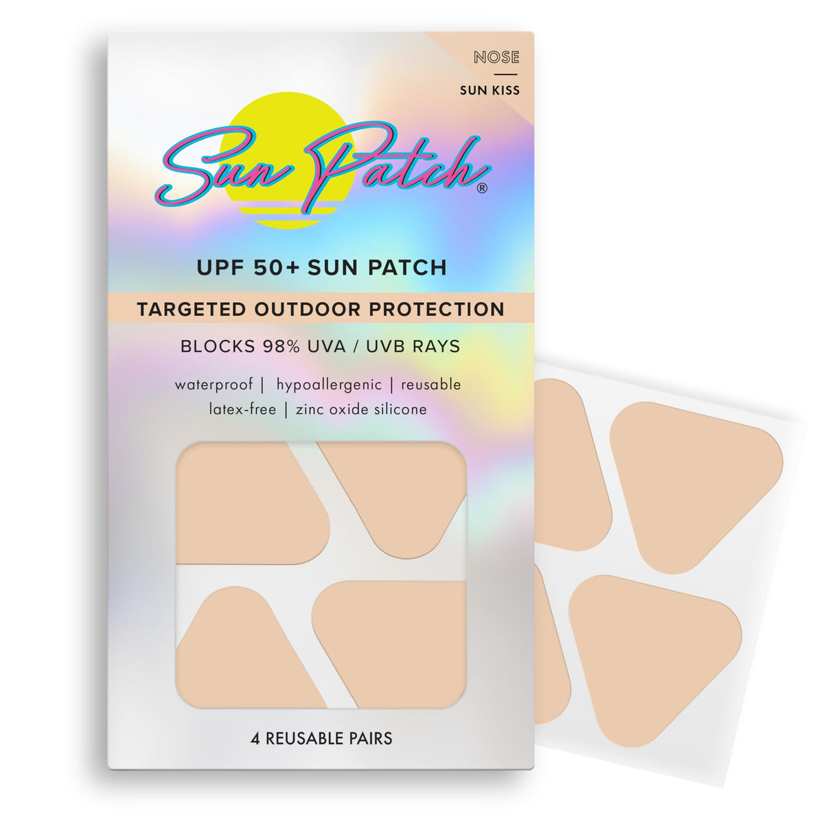 Sun Patch nose UV protection patch shields the nose from sun exposure.