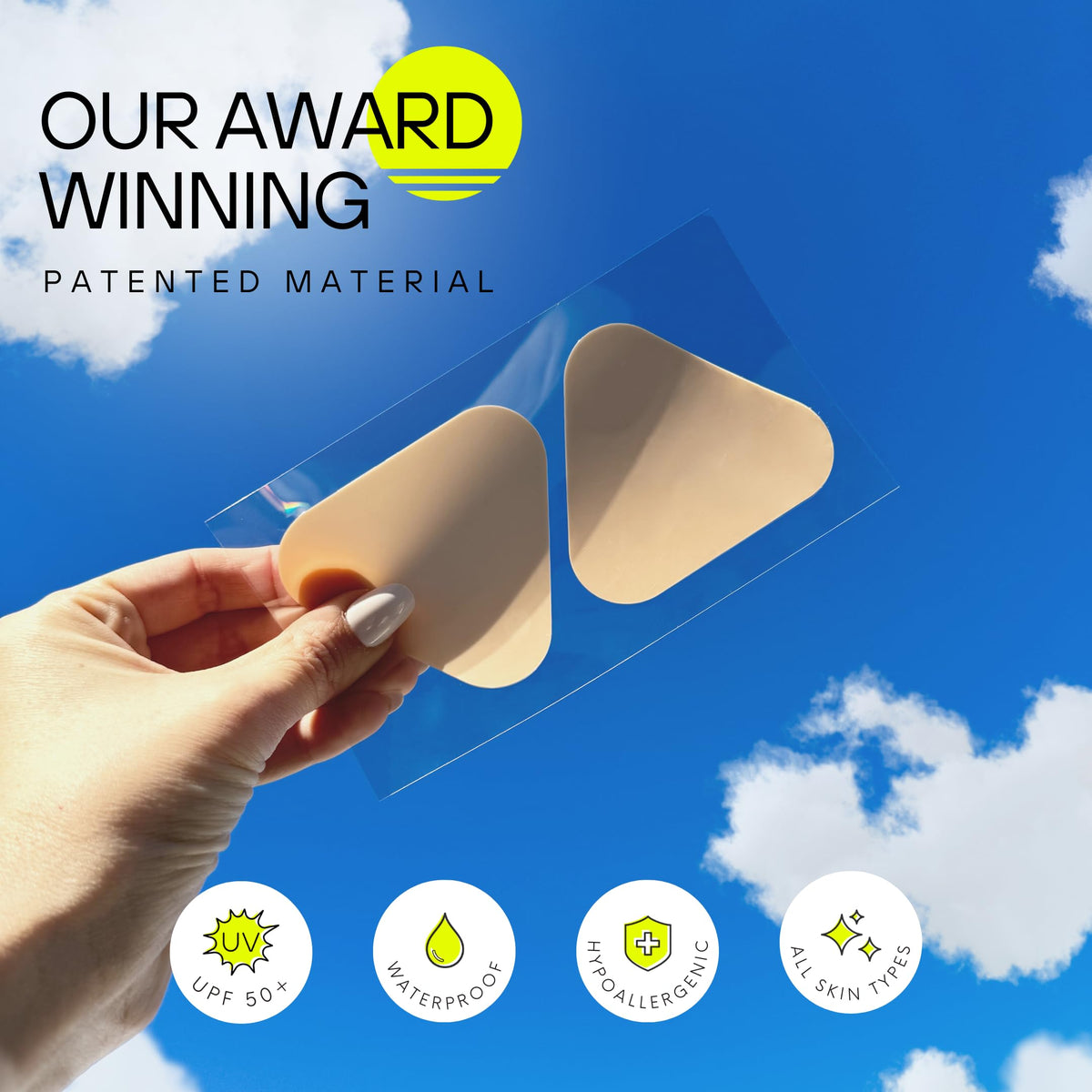 Sun Patch Sunkiss nude silicone patch offers durable UV coverage.