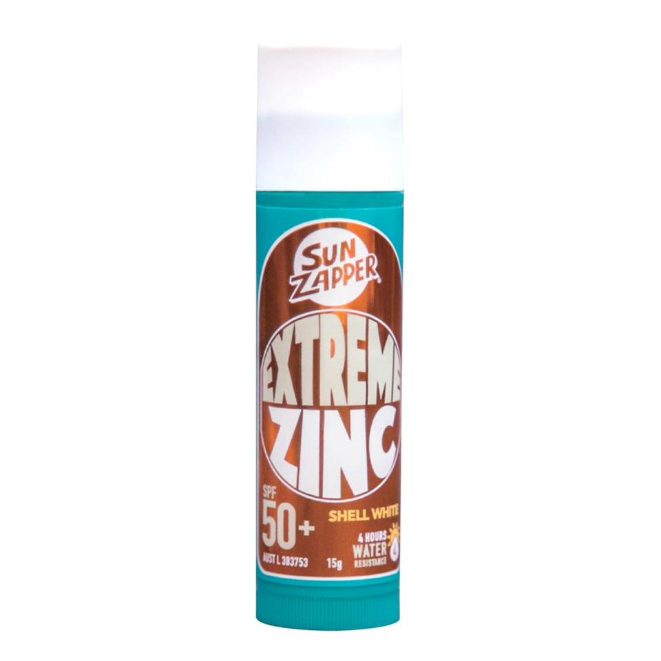Sun Zapper Extreme Zinc Stick on the face delivering bold coverage for outdoor days