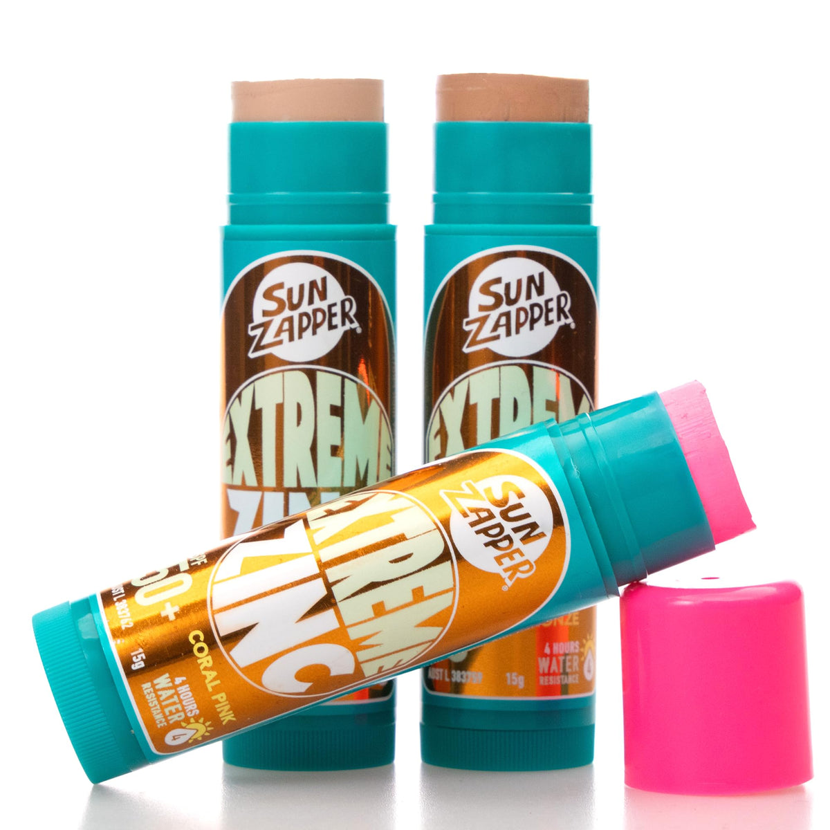 Sun Zapper Extreme Zinc Bronze stick blends with warm tones for seamless coverage.