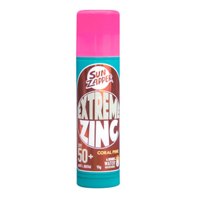 Sun Zapper Extreme Zinc Sunscreen Stick front view showing coral pink protection for the face.