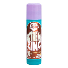Sun Zapper Extreme Zinc Sunscreen Stick Purple Sky on face during sunny days for easy protection.