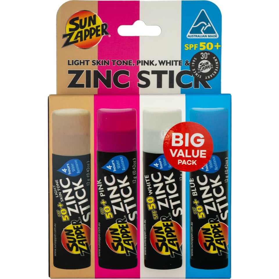 Sun Zapper four-stick beach pack for family sun protection