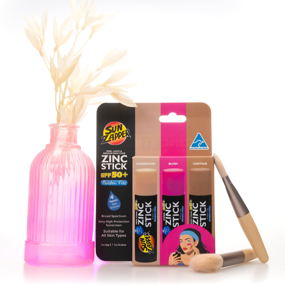 Sun Zapper three-pack display shows all shades