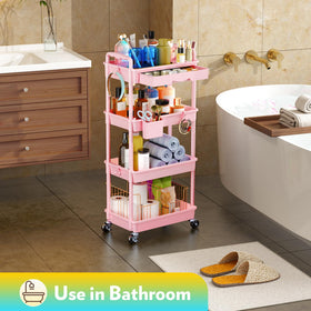 SUNALLY makeup cart bathroom storage organizes skincare and tools neatly.