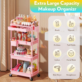 SUNALLY makeup cart top detach showing two-tier versatility for countertop use.