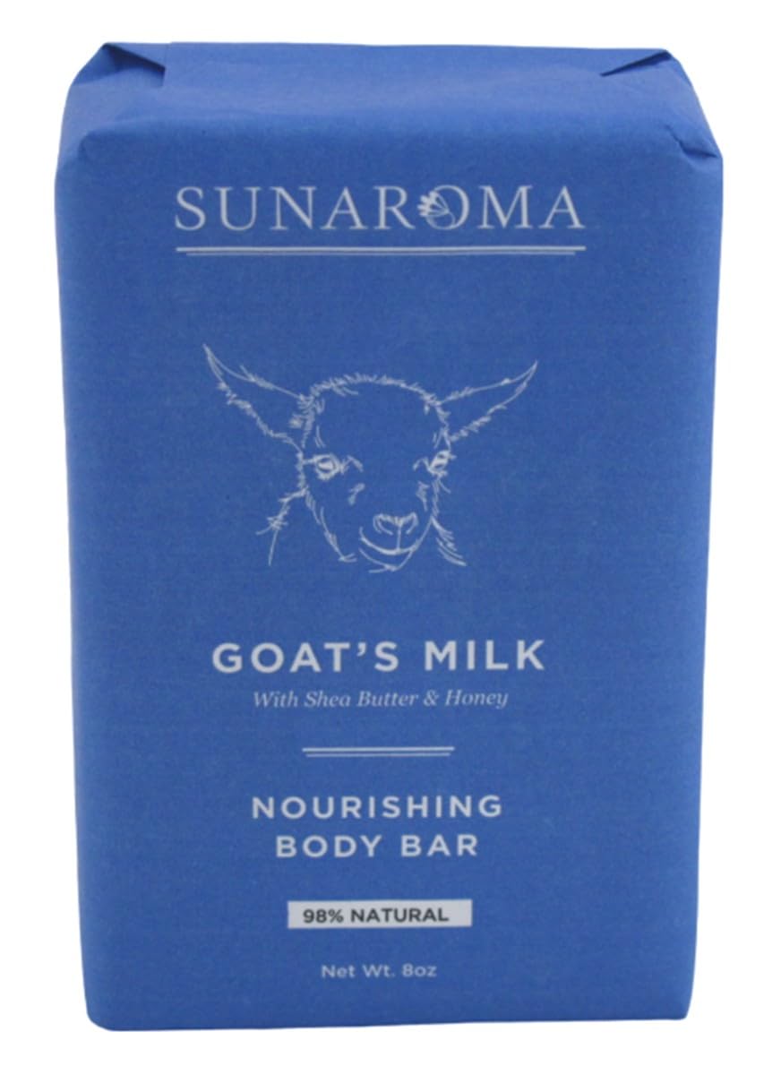 Sunaroma Goat Milk Soap Bar 3-Pack front view for gentle cleansing and soft skin.
