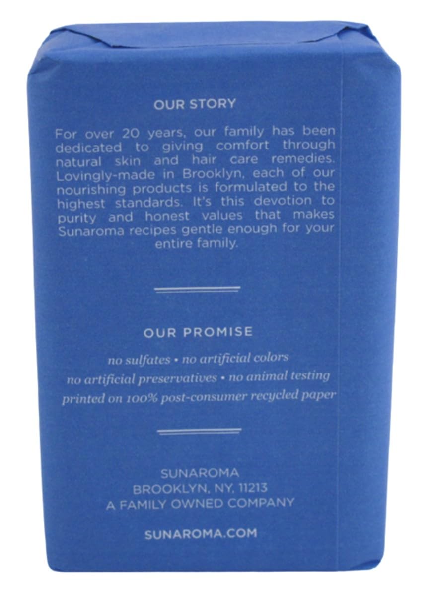 SUNAROMA goats milk soap bar packaging view highlights paraben- and sulfate-free formula