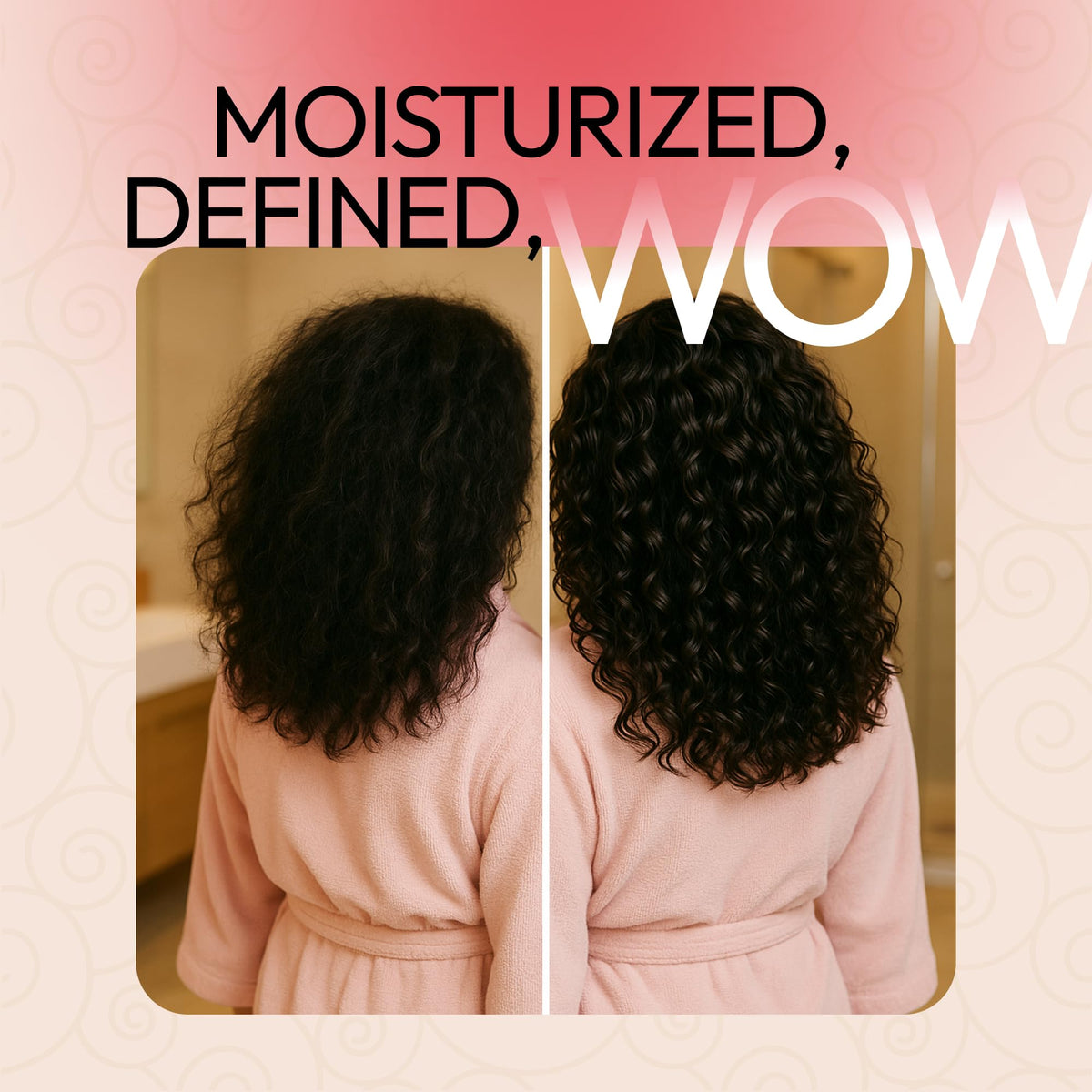 SUNATORIA Curl Cream anti-frizz shield in action, taming humidity for lasting hold.