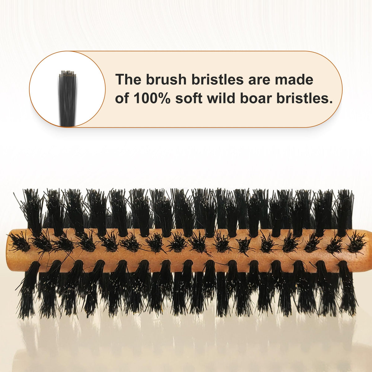 SUNBIRD boar bristle brush detangles and smooths frizz for a refined finish.
