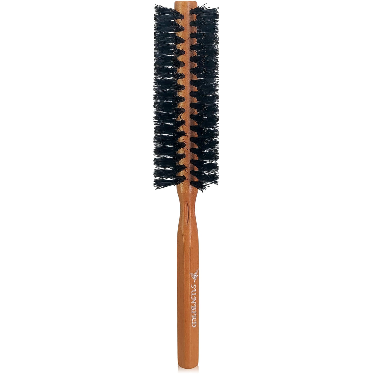 SUNBIRD boar bristle round brush for blow-drying with salon-like volume.