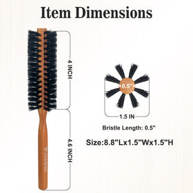 SUNBIRD small round brush with a comfortable wooden handle for daily use.