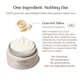 Sunborn Organics unscented whipped tallow texture closeup – light, creamy consistency.