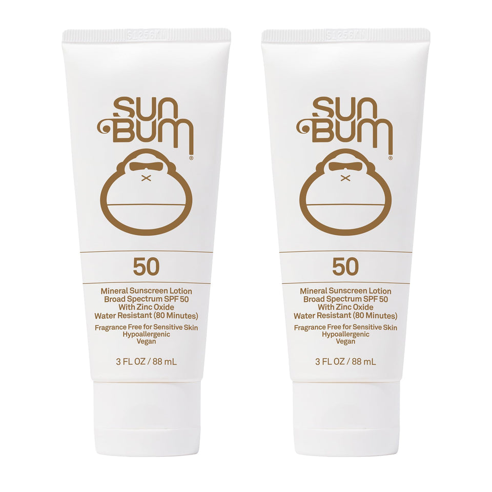 Sun Bum mineral SPF 50 lotion bottle with a matte finish for everyday sun protection.