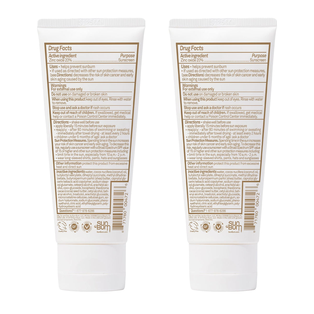Sun Bum mineral SPF 50 lotion packaging highlighting vegan, reef-friendly formula.