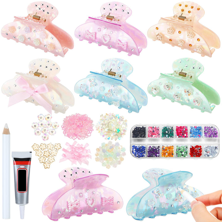 Suncalla DIY hair clip kit with six pieces for customizable styles