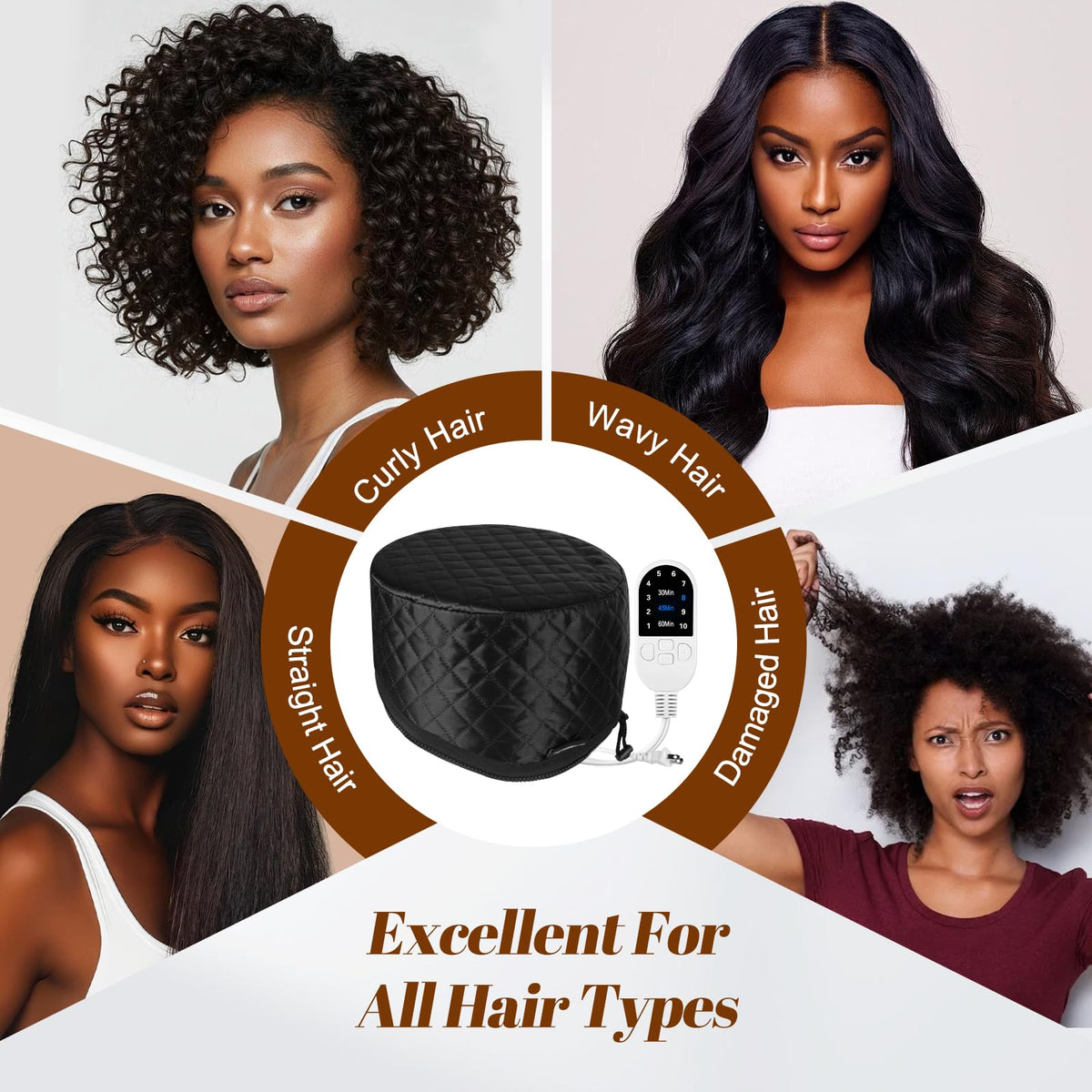 SUNCANDXY Hair Steamer Cap back view demonstrates full head coverage for comprehensive conditioning