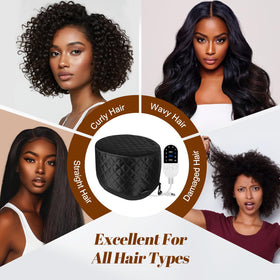 SUNCANDXY Hair Steamer Cap back view demonstrates full head coverage for comprehensive conditioning