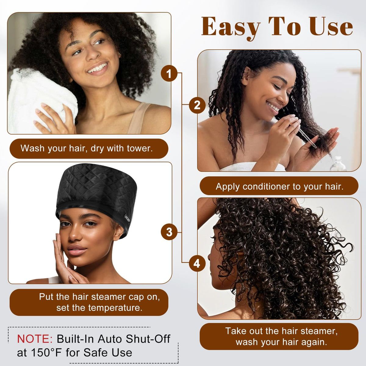 SUNCANDXY Hair Steamer Cap travel-friendly design fits bags for on-the-go treatments