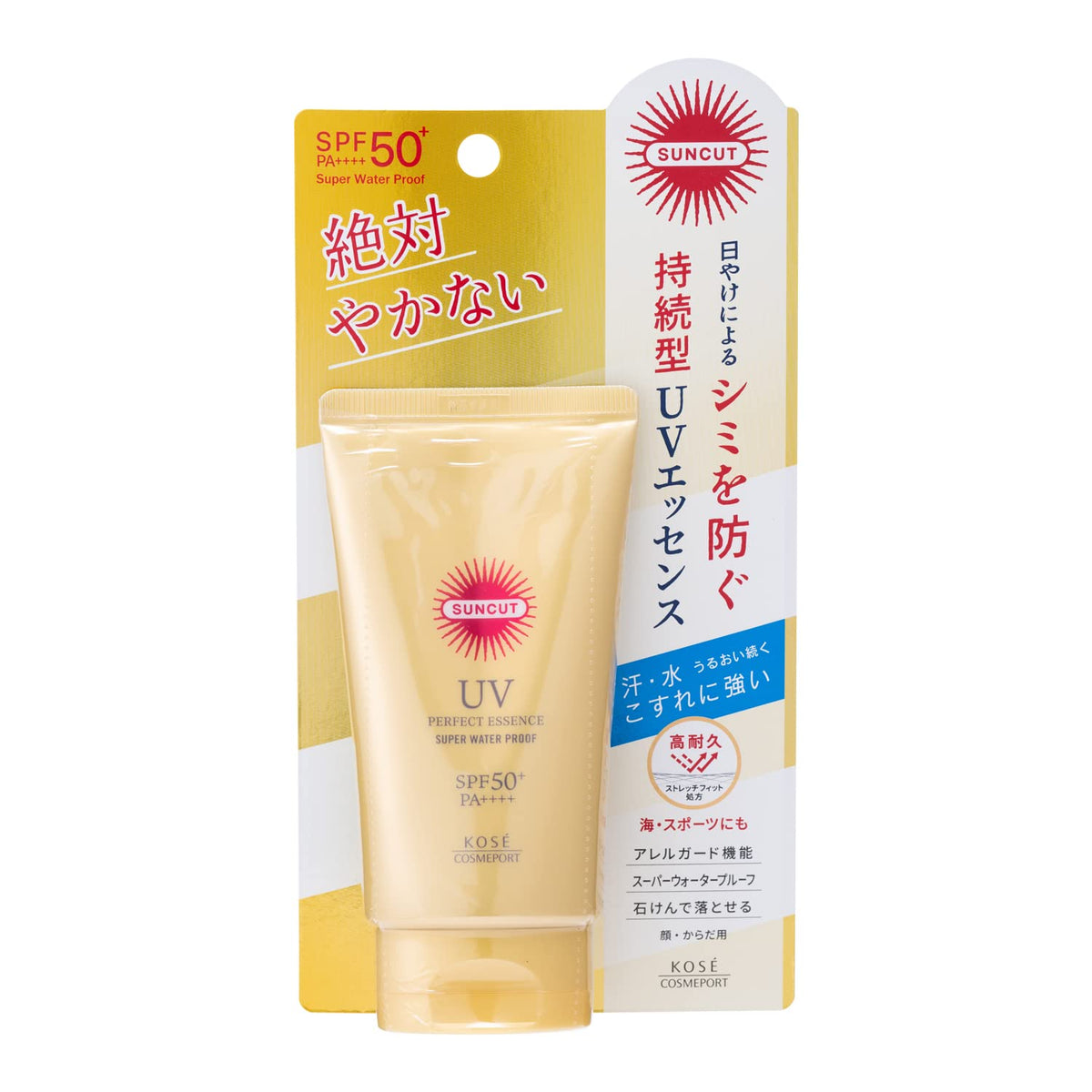 Packaging shot of Suncut Perfect UV Essence No Fragrance 60g for travel.
